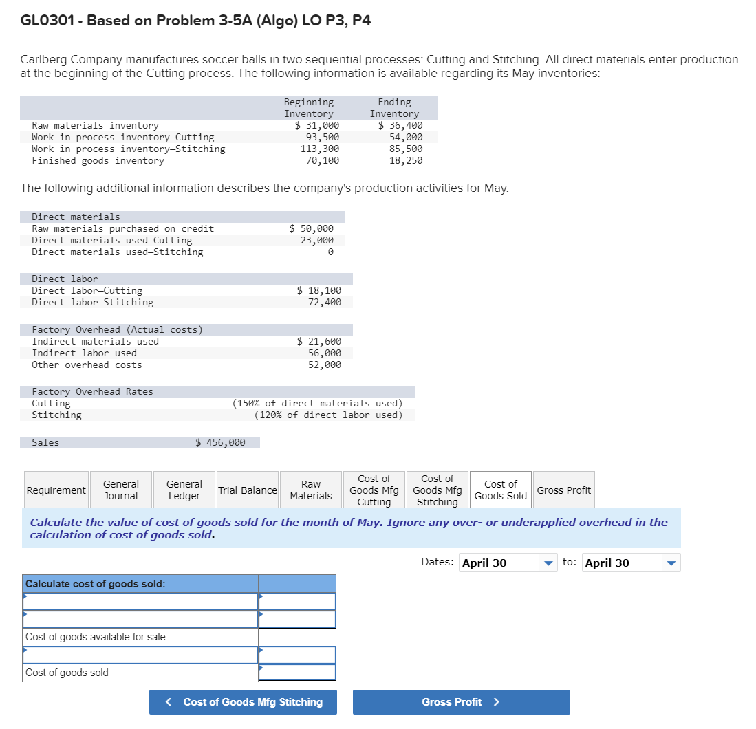  GL0301- Based on Problem 3-5A (Algo) LO P3, P4 Carlberg Company