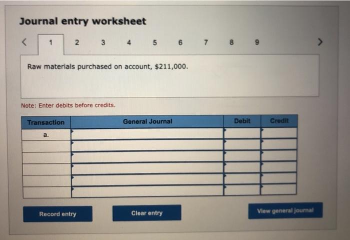 you!!!! The Polaris Company uses a job-order costing system. The following transactions