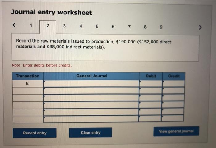 occurred in October a. Raw materials purchased on account, $211,000 b. Raw