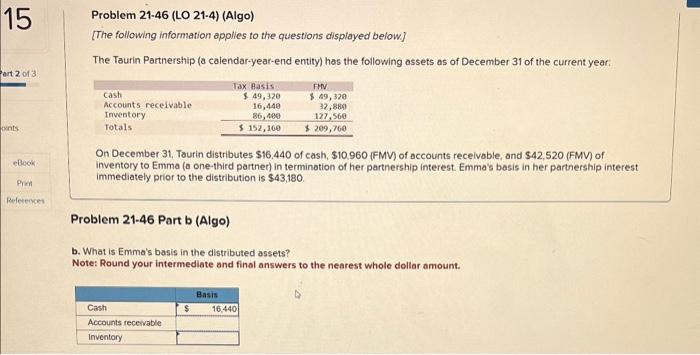  can anyone help me solve this? Problem 21.46 (LO 21-4) (Algo)