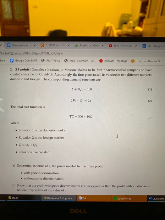  B Quantative Ana x C 1.[15 Points X Mathcha - Onlir