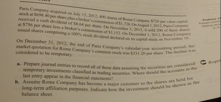 try this again and this is the format. Paris Company acquired on