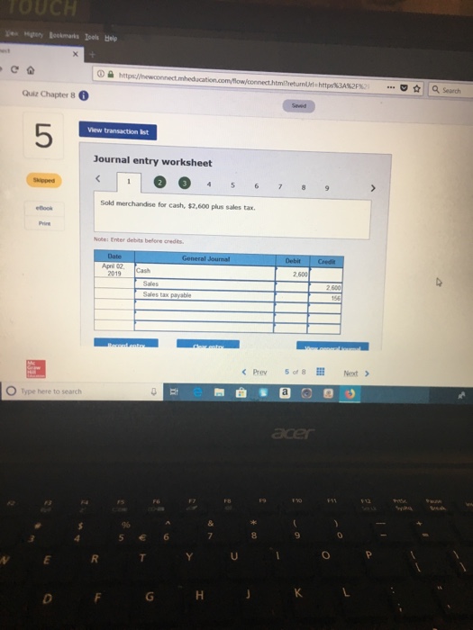 Seve & Es Record the following transactions of Fashion Park in a