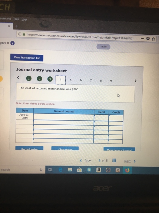 calculations and final answers to the nearest whole dollar DATE TRANSACTIONS 2019