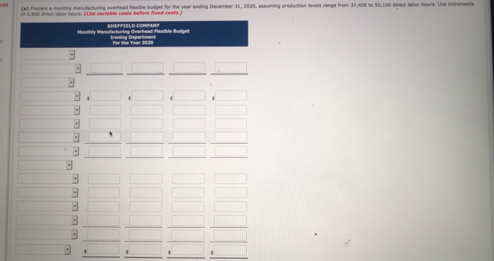 Sheffield Company manufactures tablecloths Sales have grown rapidly over the past 2