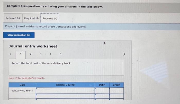 for a new delivery truck estimated to have a five-year 11fo and