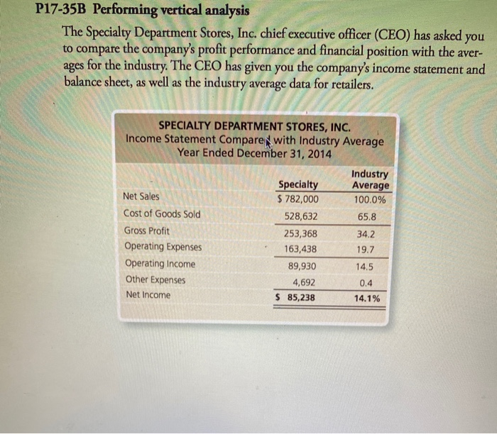 only after completing Problem P17-35B. P17-36B Preparing common-size statements, analysis of profitability