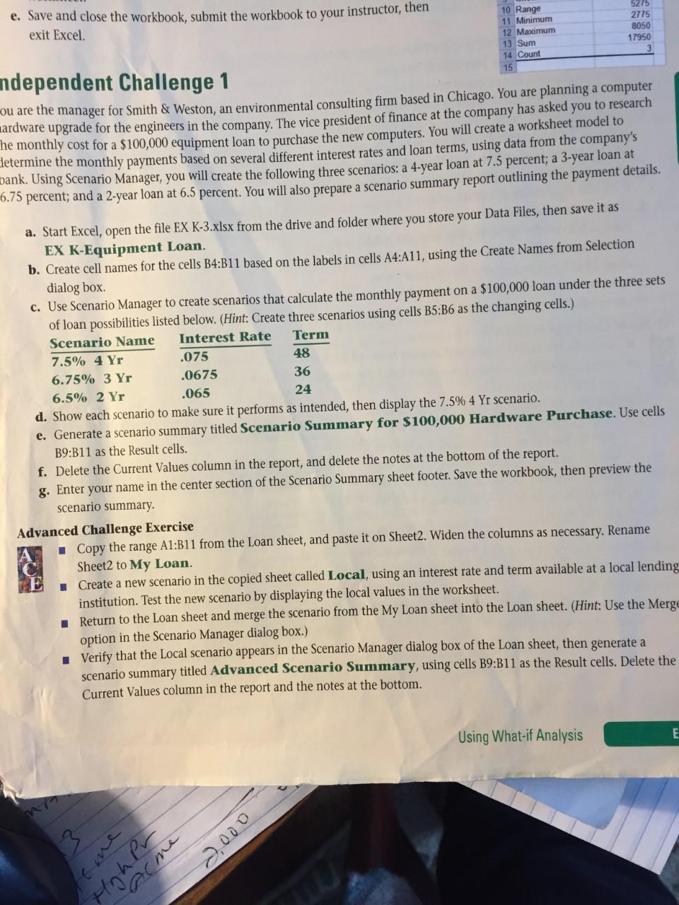  e. Save and close the workbook, submit the workbook to your