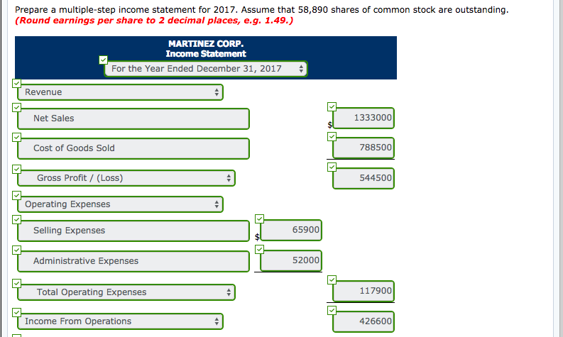 4-9 Presented below is information related to Martinez Corp. for the year