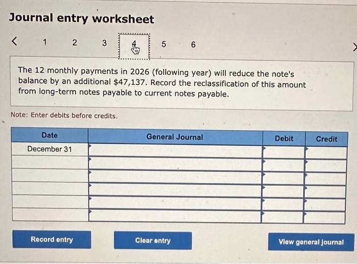 Record the first monthly payment on the long-term note payable, made on