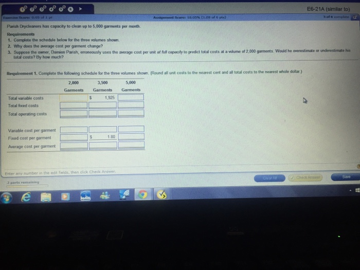  Complete the schedule below for the three volumes shown Why dote