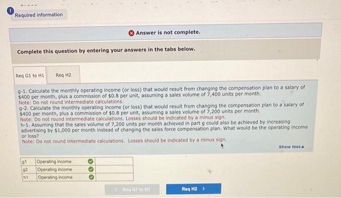 not a operating loss! Required information [The following information applies to the