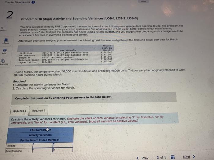 asked that you review the company's costing system and do what you