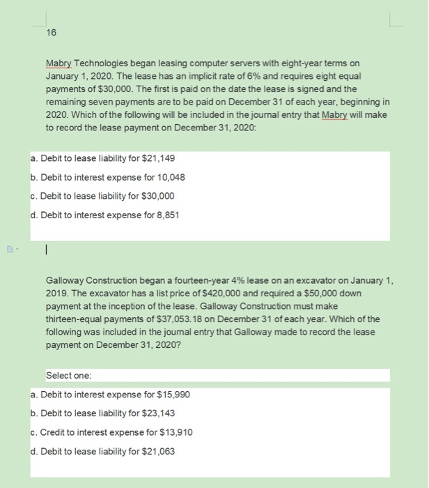  Mabry Technologies began leasing computer servers with eight-year terms on January