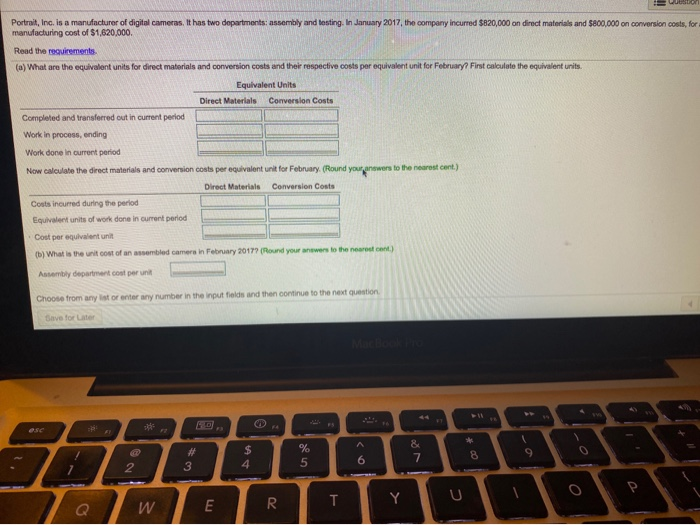 materials, or direct materials and conversion costs 3. conversion costs, direct materials,