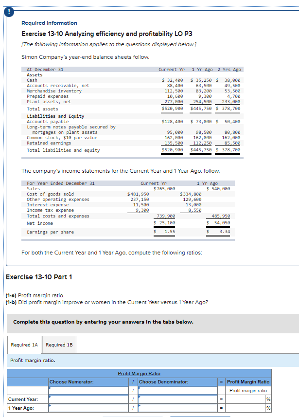 I need help with this question, thank you so much! Required Information