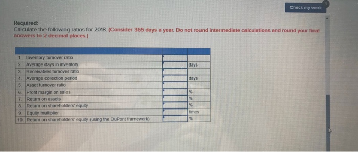 2018 are shown below (in $000's): 0 2018 Incone Statement $ 8.700