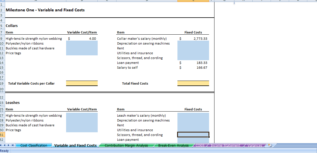 business, especially costs and costing systems. In the course project, you will
