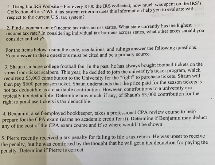  1. Using the IRS Website - For every $100 the IRS