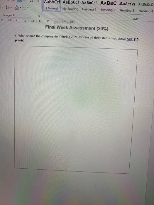 to evaluate inventory for financial reporting purposes. Information related to inventory at