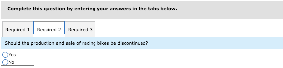 Cycle Company manufactures three types of bicycles-a dirt bike, a mountain bike,