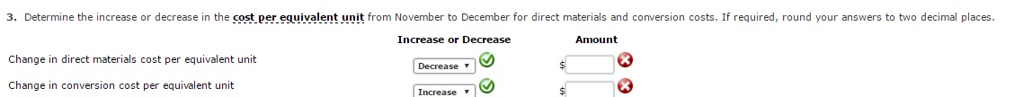 conversion costs. If required, round your answers to two decimal places. Equivalent
