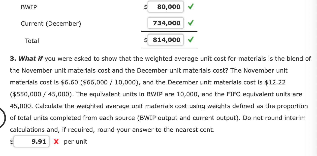 month of December, as shown below. Direct Materials Conversion Costs Units completed