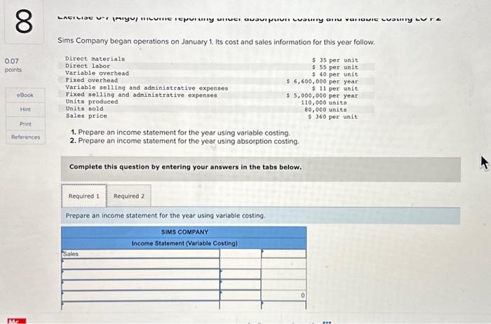 a manufacturer of tennis rackets, began operations this year. The company produced