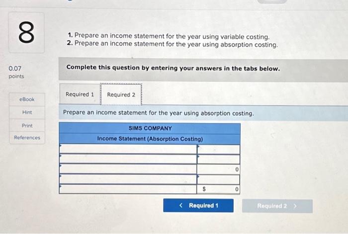 price of $90. Fixed overhead costs are $82,550 per year, and fixed