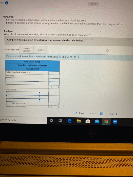 reconciliation statement and journalizing entries to adjust the cash balance. LO 9-9,
