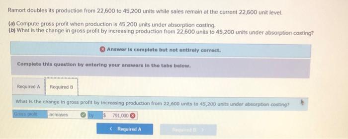 units this yeat. QS 19-10 (Algo) Absorption costing and overproduction LO C1