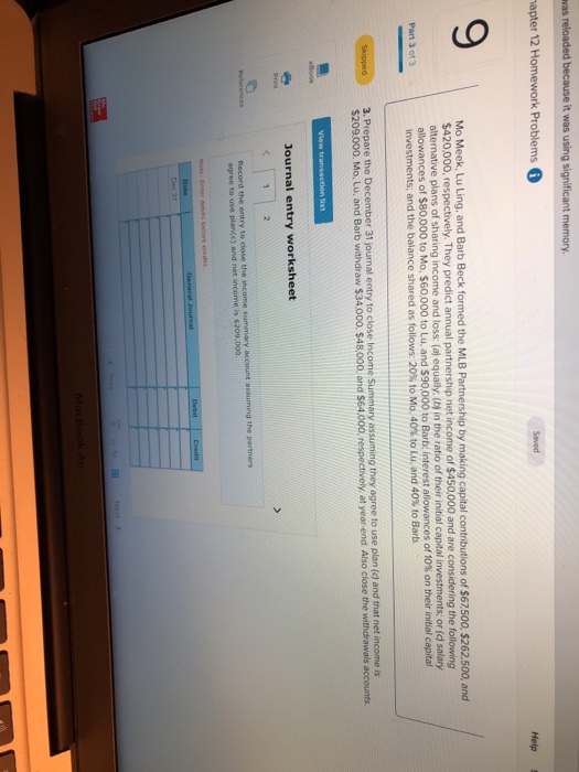  apter 12 Homework Problems Help 9 Mo Meek, Lu Ling, and