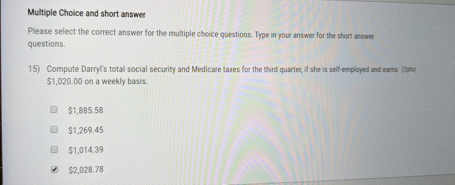 Not sure what the answer is. Multiple Choice and short answer