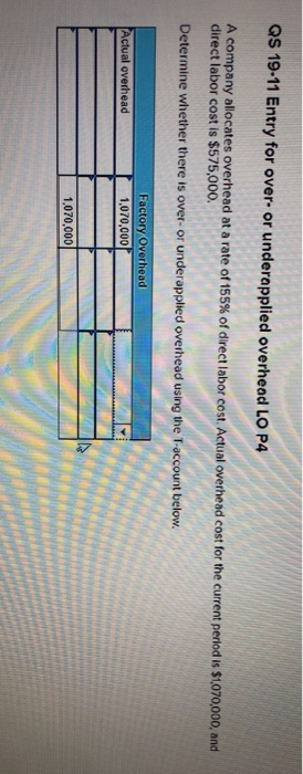  QS 19-11 Entry for over- or underapplied overhead LO P4 A
