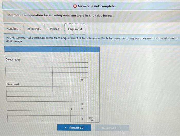 complete. Complete this question by entering your answers in the tabs below.
