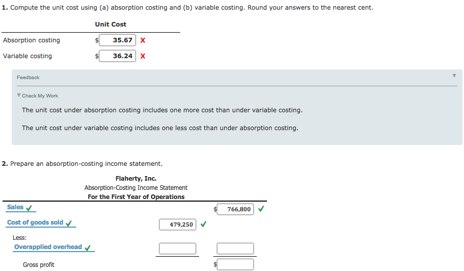 has just completed its first year of operations. The unit costs on
