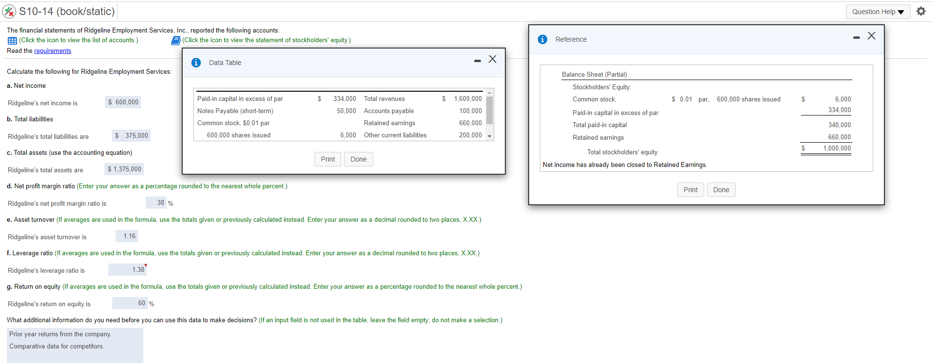  S10-14 (book/static) Question Help - X Reference The financial statements of