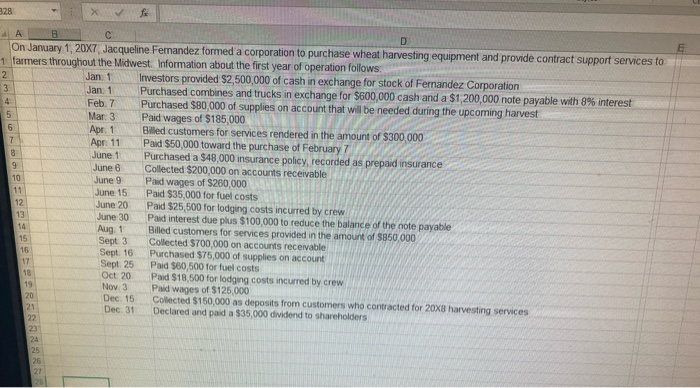 Journalize the listed transactions (JE = Journal Entries) b) Post1 Post the