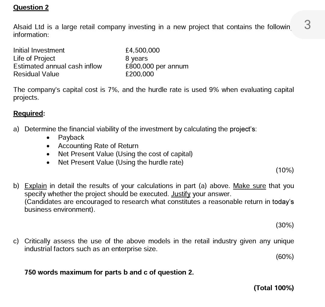 Please provide typed answer Question 2 3 Alsaid Ltd is a large