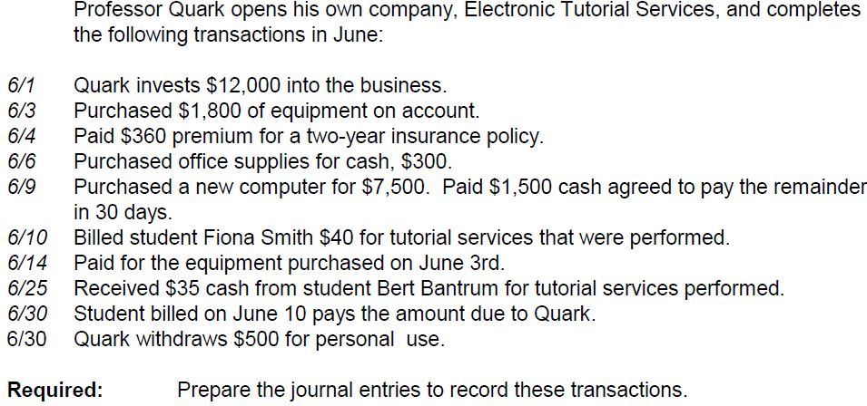 Proressor Quark opens his own company, Electronic Iutorial Services, and completes