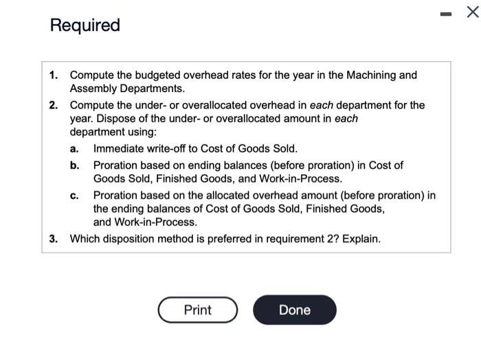 direct manufacturing labour-hours and the ending balances (before proration of underallocated overhead)