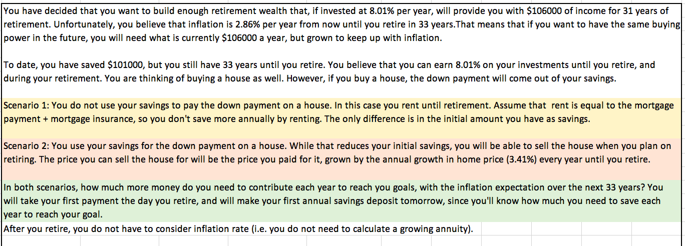 "You should calculate:" $ $ $ $ Assumptions Investment Rate of Return