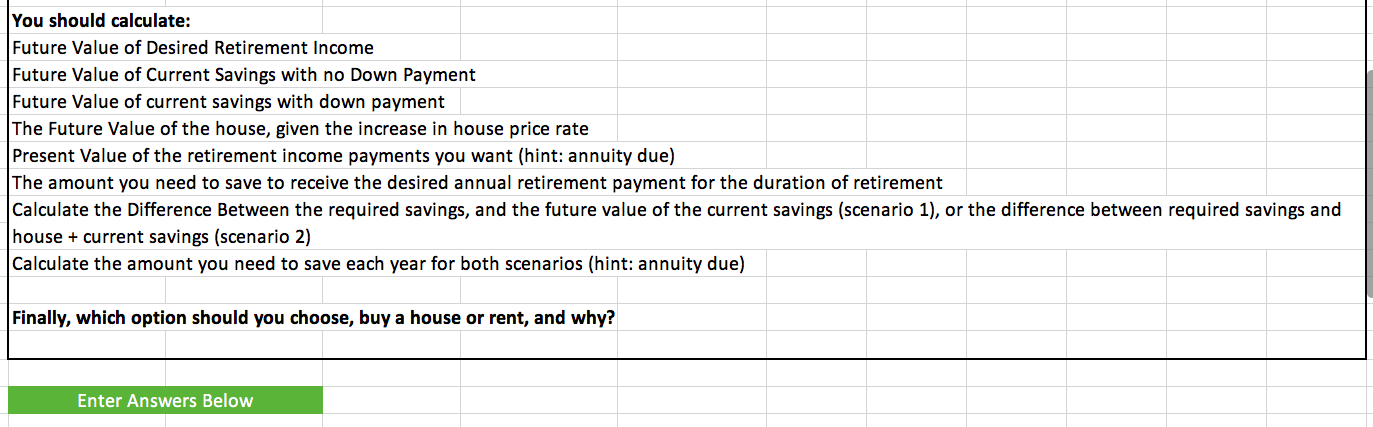 Desired Retirement Income (Uninflated) Retirement Length Inflation Rate Savings as of Today