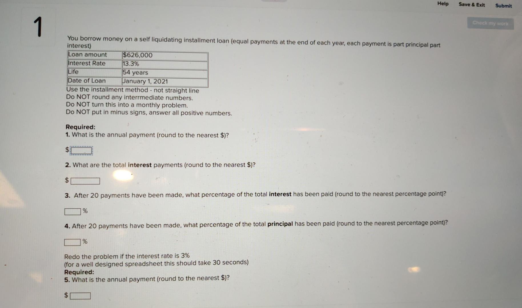 Help Save & Exit Submit Check my WOTE 1 You borrow