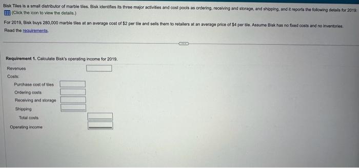 please do all the requirements Bisk Tlios is a small distributor of