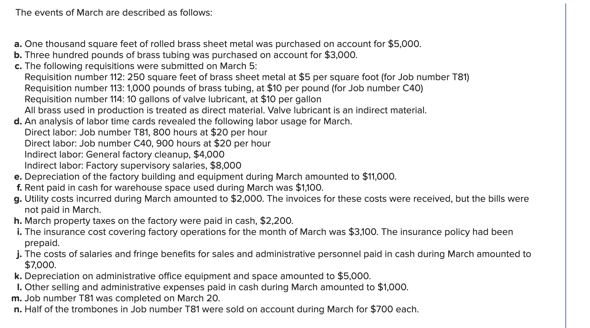 (LO 3-2, 3-4, 3-5, 3-6) [The following information applies to the questions