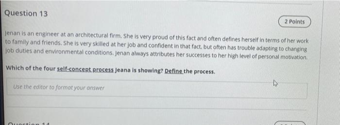  Question 13 2 Points Jenan is an engineer at an architectural