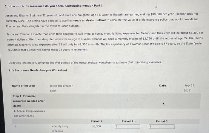  2. How much life insurance do you need? Calculating needs -