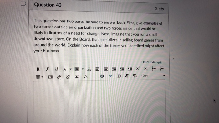 as simple as possible DQuestion 43 2 pts This question has two