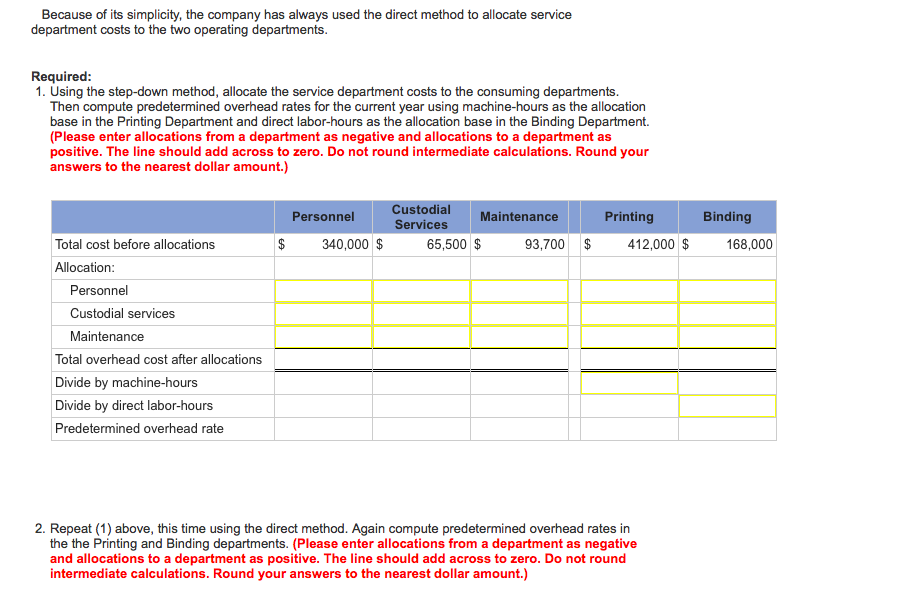 on the five departments follow: Operating Service Departments Departments Administrative Janitorial Maintenance